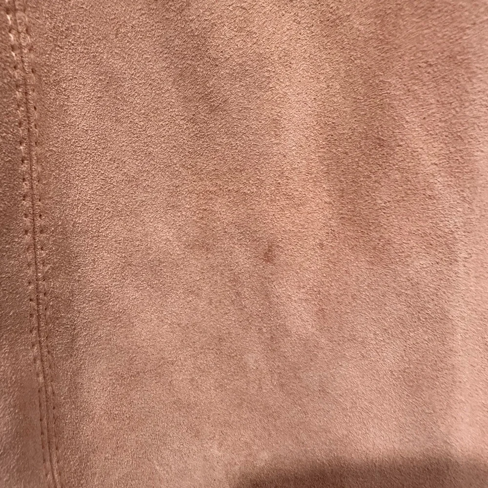Free People Tan Suede V-Neck Mini Dress Sleeveless A-Line Pockets‎ XS